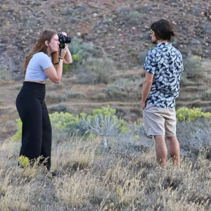 photographer taking picture of model in Pala sunglasses