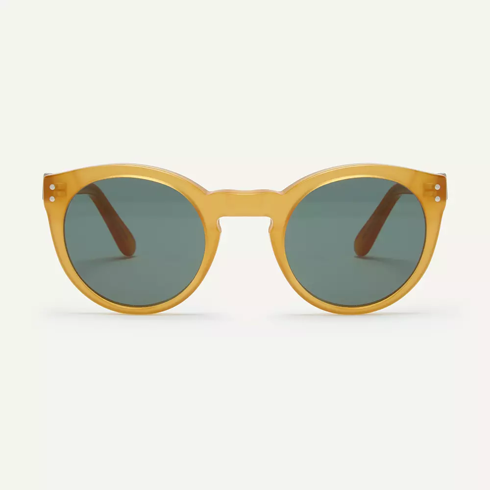 round orange frame eco friendly sunglasses