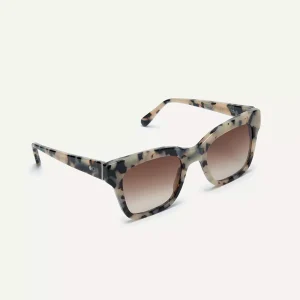 square tortoiseshell sunglasses with brown lenses