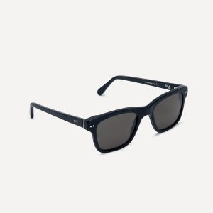 Karibu matt black square sunglasses with polarized lenses