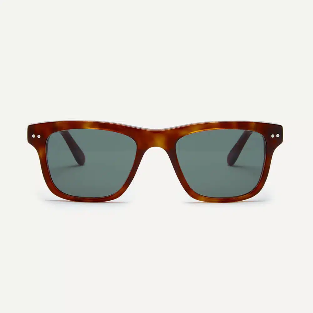 Karibu brown tortoiseshell polarised sunglasses with green lenses