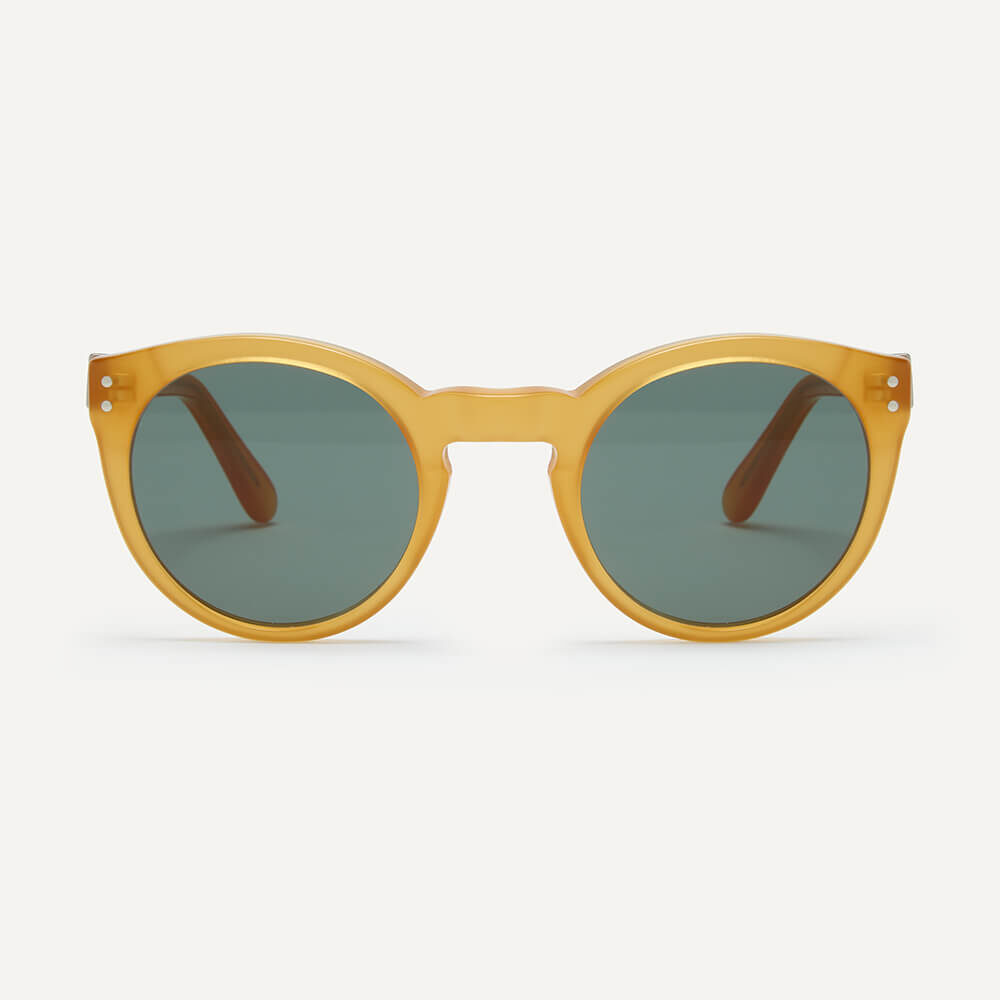 Round orange eco friendly sunglasses