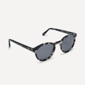 premium black round sunglasses in eco-friendly bio acetate