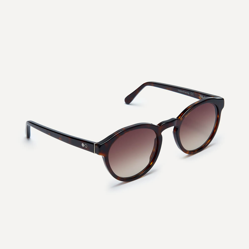 round brown tortoiseshell sustainable sunglasses