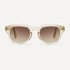 Pala Thoko narrow style transparent sunglasses with brown gradient lenses