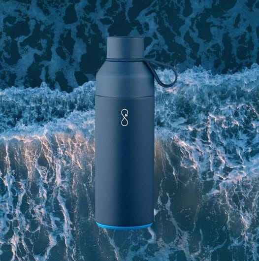 eco friendly and sustainable blue water bottle