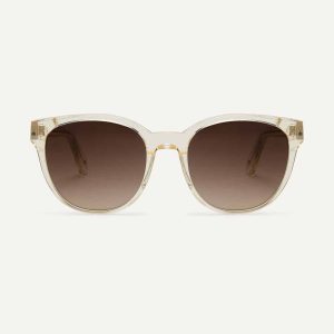 elegant oversized womens sunglasses in almond crystal. Made from bio-acetate, an eco friendly alternative.