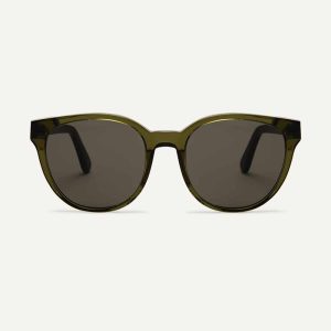 elegant oversized womens sunglasses in forest green. Made from bio-acetate, an eco friendly alternative.
