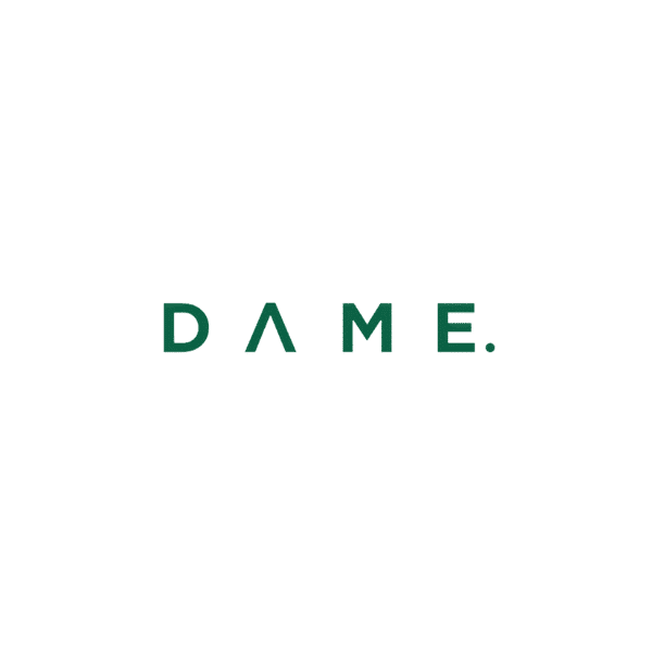Dame, we are dame logo. B Corp Period Care.