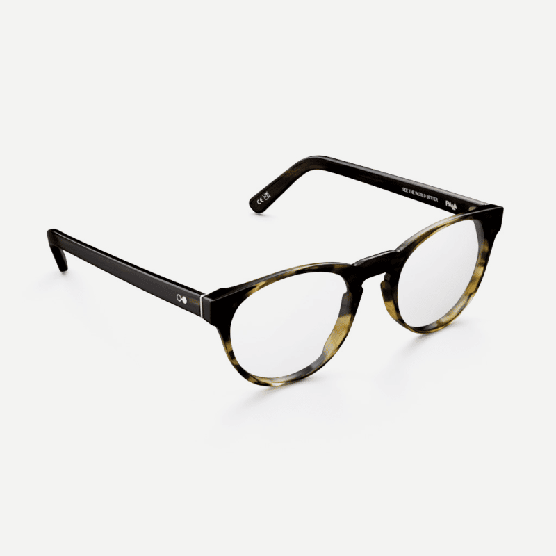 Tortoiseshell panto frames. Vintage round glasses with a keyhole nose bridge made from eco-friendly bio-acetate.