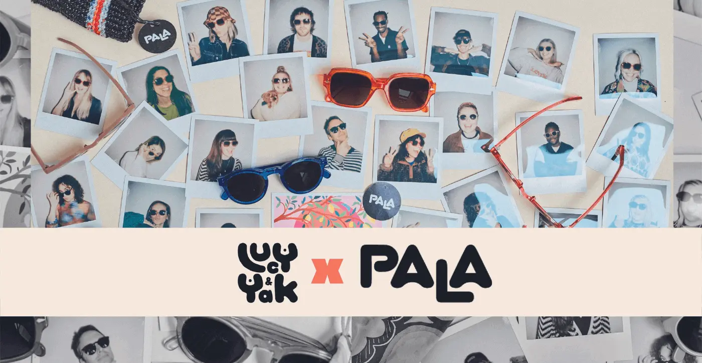 Lucy and Yak collaborate with Pala eyewear on a limited edition collection of eco friendly and sustainable eyewear.