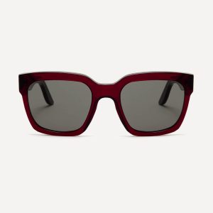 Pala Eyewear Thabo Sunglasses Frame In Ruby Red Bio-Acetate. Oversized square style